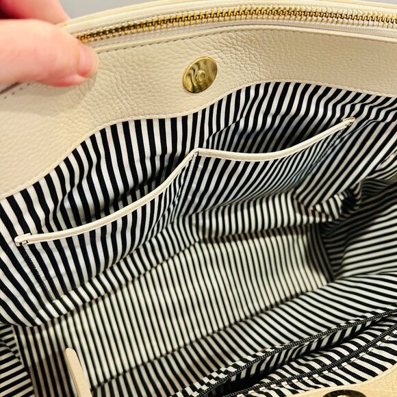 Kate Spade Matthews Drive Pebbled Leather Holland Satchel - Black and Ivory - Picture 10 of 16